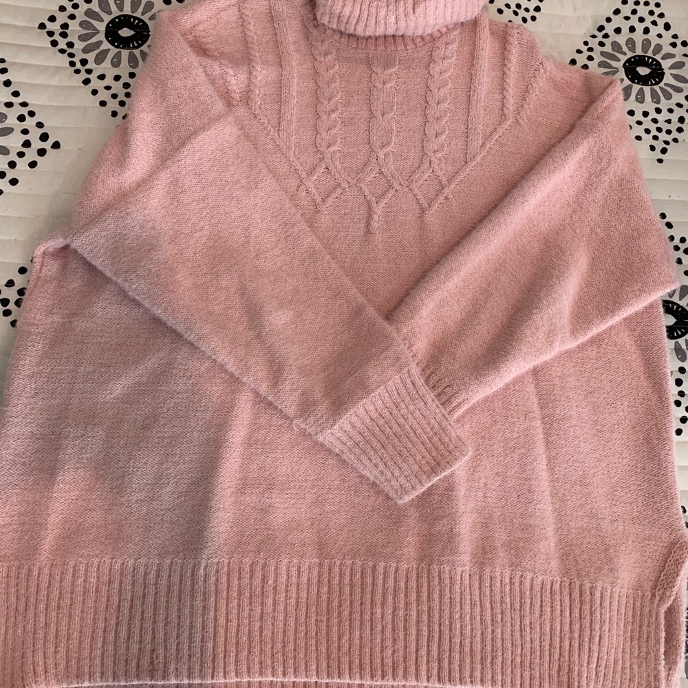 Solid Turtle Neck Boyfriend Pullover Sweater - image 3